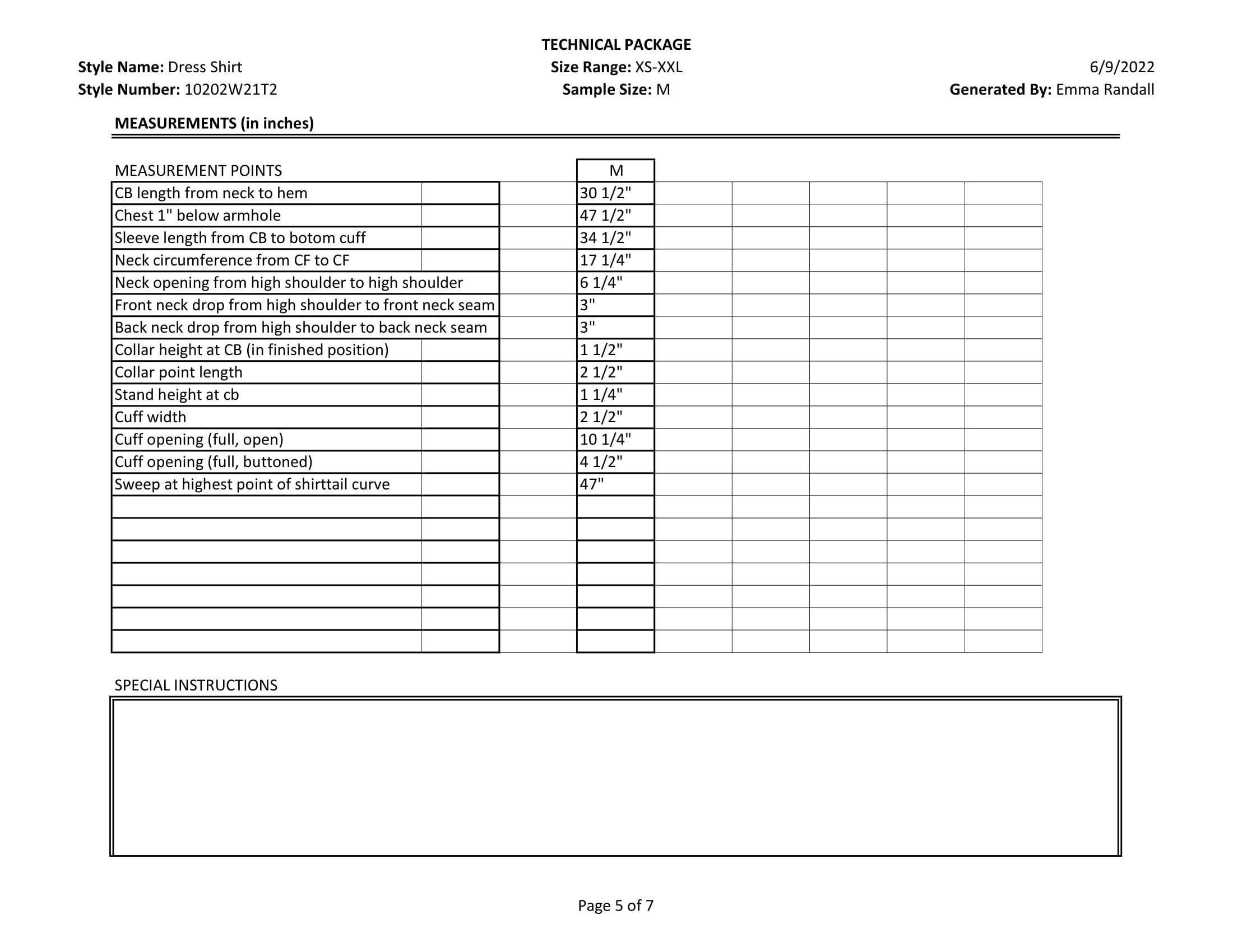Dress shirt tech pack page 5